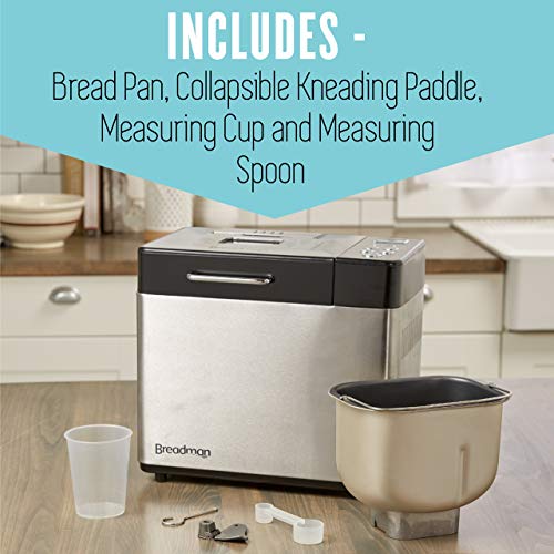 Breadman 2 lb Professional Bread Maker, Stainless Steel, BK1050S (Certified Refurbished)