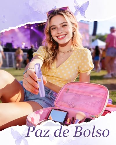 Rechargeable Electric Female Facial Epilator: 2 in 1 Pain-Free Eyebrow Trimmer/Waterproof for Lip/Chin/Cheeks- Women Gift (Purple)