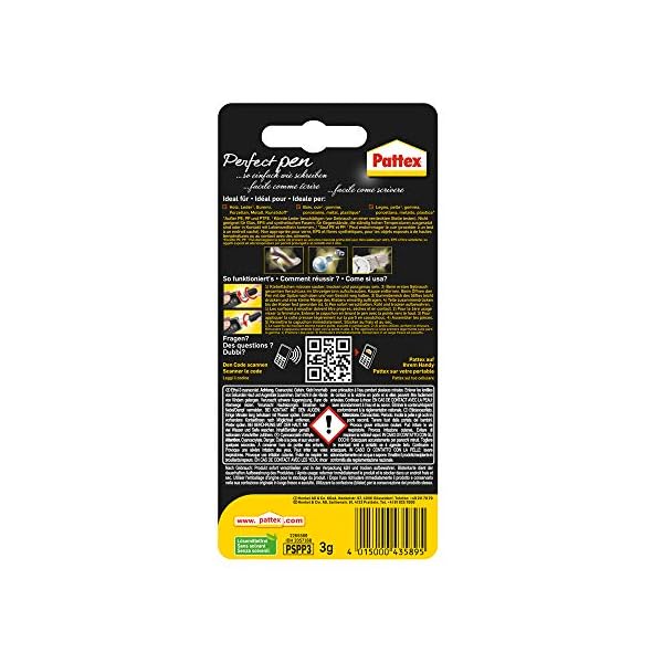 Pattex Perfect Pen, Sekundenkleber extra stark und präzise für punktgenaues Dosieren, Superkleber Stift für Materialien… – Bild 3