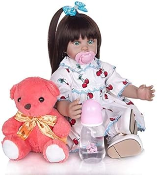Amazon Co Jp 19インチ生まれ変わった赤ちゃん人形布ボディガール赤ちゃん生まれ変わった人形素敵な長い髪の王女赤ちゃん人形のおもちゃ子供のための磁石の口ダミー誕生日クリスマスギフト スポーツ アウトドア