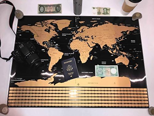 Outreach World Map Scratch Off Poster [DELUXE EDITION] (E-Large 32x24in) - US States &amp; All Country Flags - Large, Detailed, Educational, Upgraded Colors, Personal Memory Keeper, Track Your Adventures
