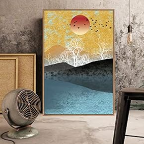 Framed Canvas Home Artwork Decoration Abstract Scenery Canvas Wall Art for Living Room, Bedroom - 16x24 inches