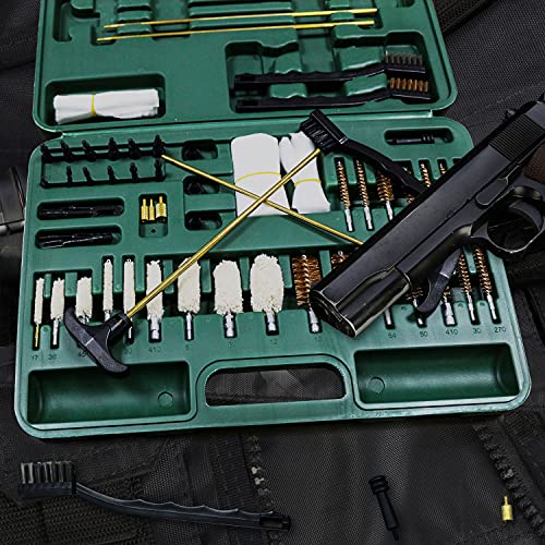 Tochiyoga Universal Gun Cleaning Kit for All Guns, Handgun Hunting Shooting Rifle Pistol Shot Gun Cleaning Kit W/Case Travel Size & Full Brass Rods