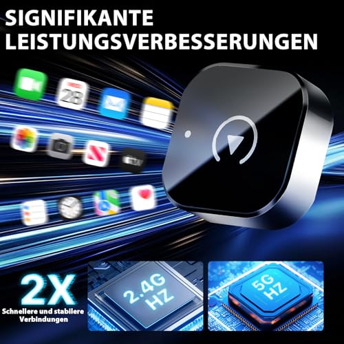 AINIFREE 2026 Upgrade 2-in-1 Mini Wireless CarPlay Adapter, Plug & Play Wireless Android Car Dongle, Automatic Reconnection Mini USB CarPlay Accessories Compatible with iPhone and Android