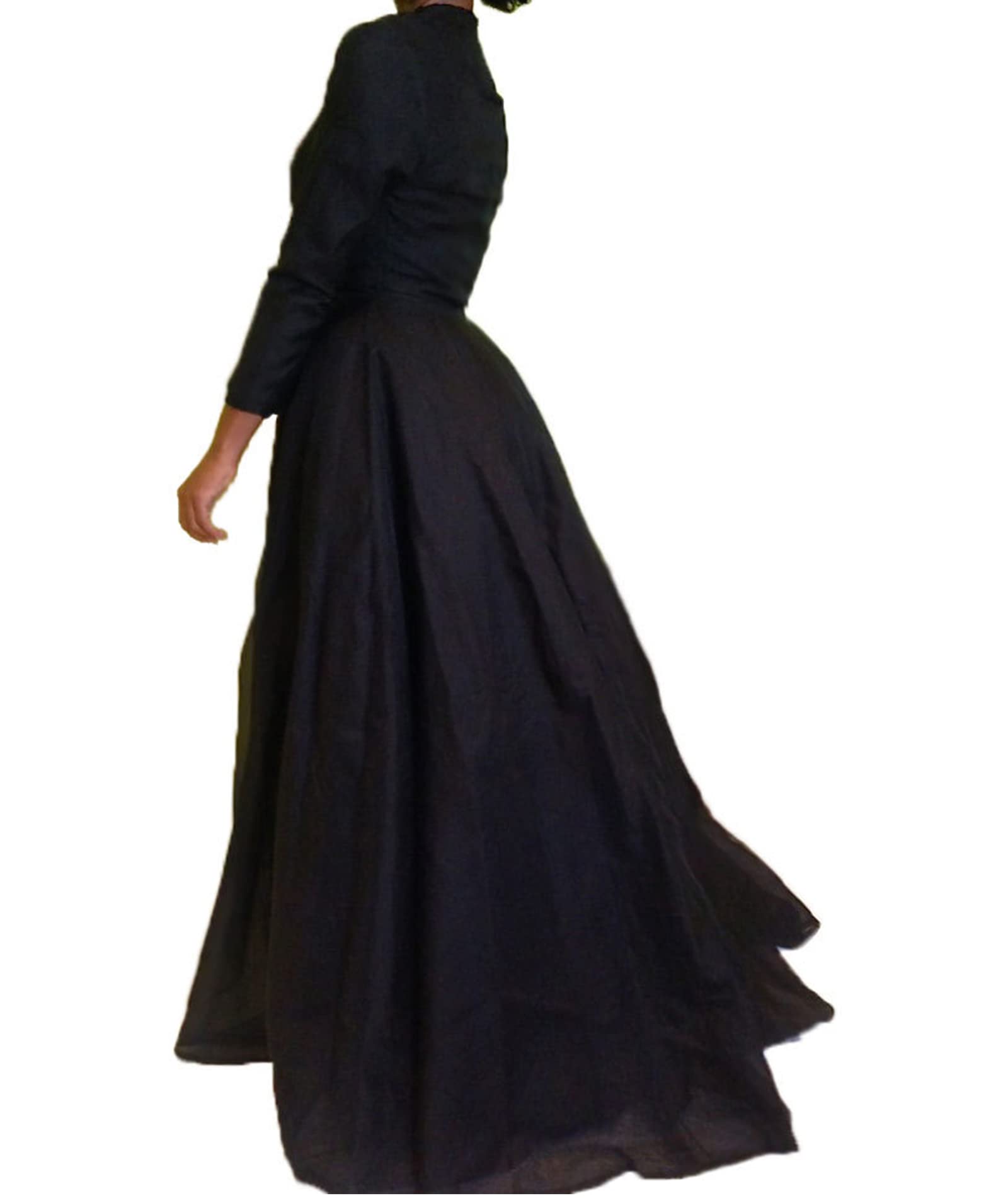 xxxiticat Women's Sexy 2Pcs Gothic Lace Sheer Jacket Long Dress Gown Party Halloween Costume Outfit