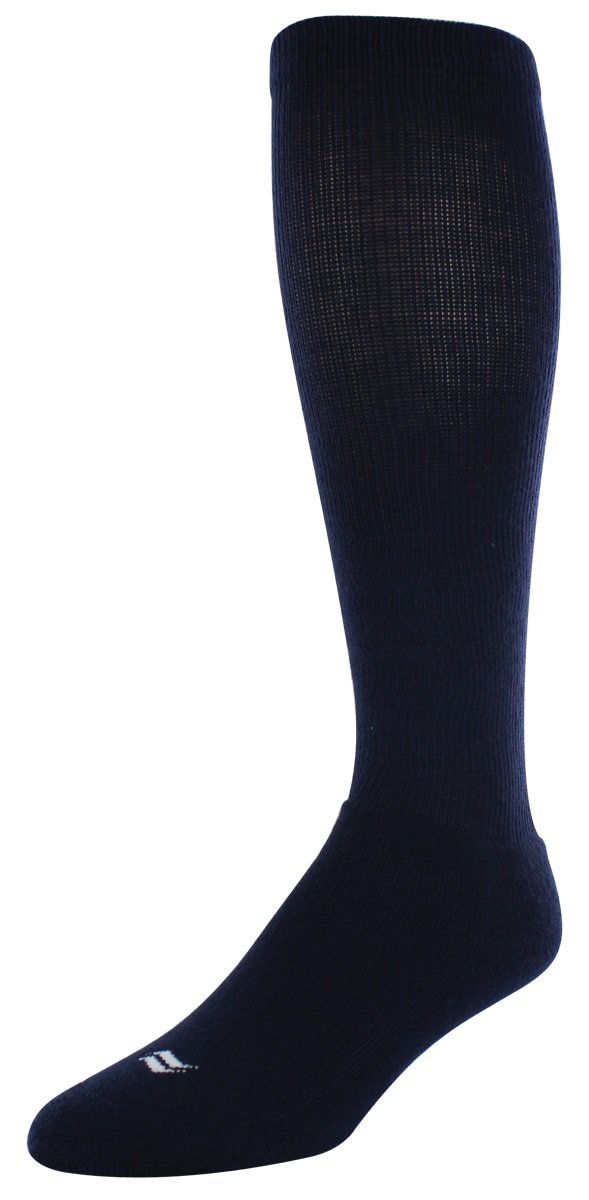 Sof Sole All Sport Calcetines de rendimiento atlético del equipo sobre la pantorrilla (2 pares), grande, azul marino