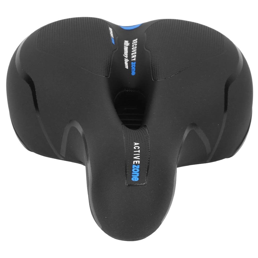 Bicycle Seat, High Density Thicken Mountain Bike Saddle Good Elastic Comfortable Bicycle Seat for Women Men Cushion Cycling Equipment(188黑蓝)