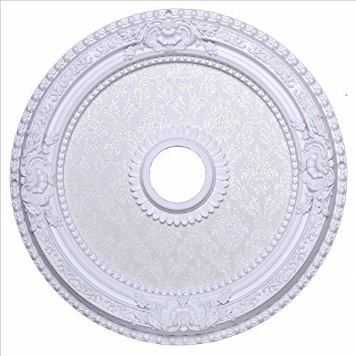 Decor Central Ceiling Medallion, White Finish, 24"