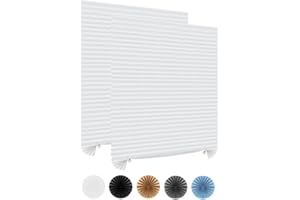 MARITOWN Window Blinds Cordless No Drill Cut to Size Clip On Stick On Self Adhesive Temporary Blinds Pleated Paper Blinds for Windows Doors Shades for Home Nursery Bedroom Kitchen Bathroom
