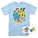 Teen Titans Go! Squad Adult T Shirt & Exclusive Stickers (X-Large) Light Blue