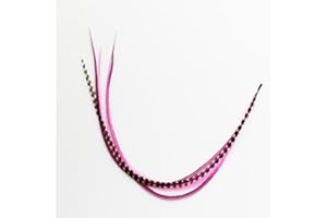 SEXY SPARKLES Pink & Black Mix 4"-7" Feathers for Hair Extension Includes 2 Silicone Micro Beads 5 Feathers
