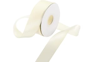 Rebower 1 1/2 Inch 25 Yard Satin Ribbon Thick Double Face Grosgrain Silk Ribbon, [for Gift Wrapping, Hair Bows, Wedding, Cake