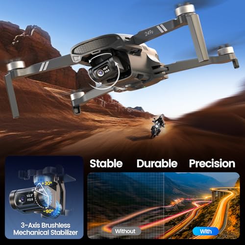 Holy Stone HS900 Drones for Adults with Camera 4K; 3 Axis Brushless Gimbal Drone 249g with 20000Ft Range, Visual Tracking, 4K/30FPS Video, 48MP Photo,GPS Smart Return, Travel Essentials Lightweight