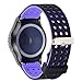 Lwsengme Silicone Quick Release - Choose Color & Width (18mm, 20mm,22mm) - Soft Rubber Watch Bands (Black/Purple, 20mm)