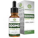 Premium Hemp Oil - All-Natural Ingredients - 500mg Per Bottle - Supports Cardiovascular Health - Encourages Relaxation - 30 Day Supply per Bottle - Evergreen Hemp