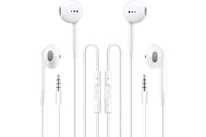 FEEFUZZ 2 Packs Apple Wired Headphones Earbuds with Microphone,in-Ear Earphones Volume Control[Apple MFi Certified] Headphones Compatible with iPhone/ipad/Android/Computer and Other 3.5mm Jack Devices