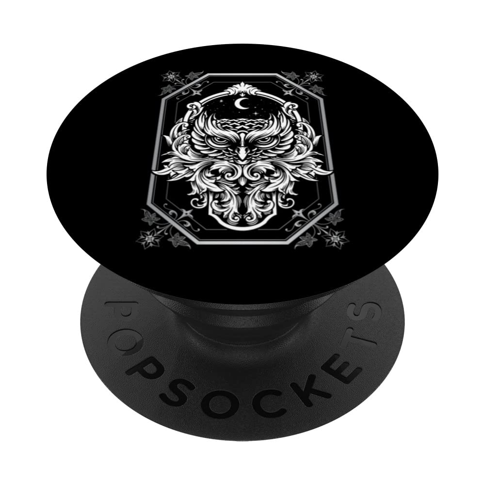 Witchcraft Spell Casting Witchy Vibes Crescent Moon Owl PopSockets Swappable PopGrip
