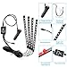 Car LED Strip Lights, 4 Packs 48 LED Car Interior Lights, MultiColor Music Light LED Under dash Lighting Kit with Sound Active Function and Remote Control, Car Charger Included, DC 12V