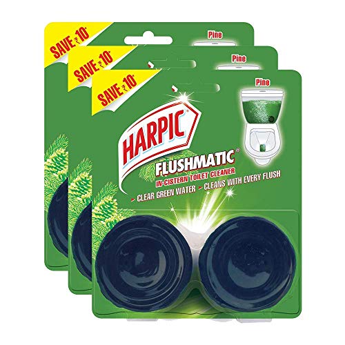 Harpic Flushmatic In-Cistern Toilet Cleaner Blocks, Pine – 100 g (pack of 3)