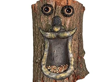 Hang This Unique Garden Tree Face Bird Feeder On Tree Wall Fence