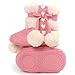 Voberry Baby Toddler Girls Knit Soft Winter Warm Snow Boot Fur Trimmed Pom Pom Boots (0~6M, Watermelon Red)