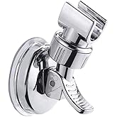 Medsuo Adjustable Shower Head Holder Removable Suction Cup Shower Head Bracket No Drill Shower Head Bracket with Chrome Polis