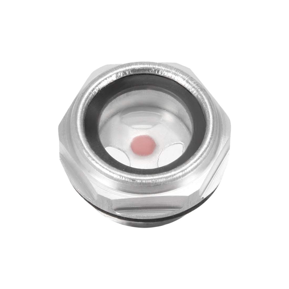 sourcing map Oil Liquid Level Gauge Sight Glass 1/2PT Male Threaded Aluminum Alloy Air Compressor Fittings with O-Ring