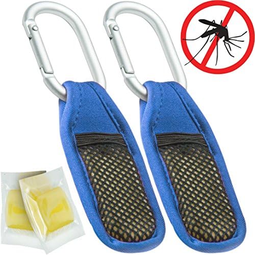 Natural Flea, Tick, Mosquito Control Collar Clip For Dogs (2 Clips, 4 Refills) Citronella Essential Oil Insect Repellent, Bite Prevention Without Pills or Medicine