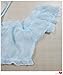 YOMORIO Girls Bikini Lingerie Chiffon Pajama Polka Dot Transparent Nightwear Set (Blue)