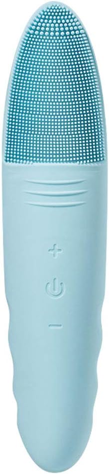 HiKiNS Facial Cleansing Brush, IPX7 Waterproof Rechargeable Silicone Facial Cleanser for Deep Cleansing, Gentle Exfoliating, Removing Blackhead, Anti-Aging Massage - Blue