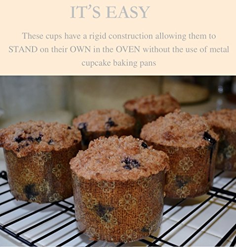Paper Muffin Cupcake Mold, Disposable Baking Cup Panettone paper mold 25ct, non-stick paper All Natural FDA Approved, Providing a Beautiful Display for Serving Baked Goods (2-3/4 x 2”)