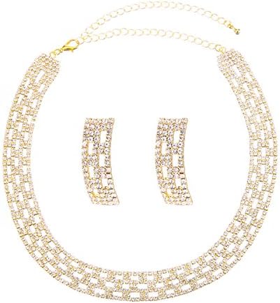 FANCY LOVE Crystal Rhinestone Bridal Necklace Earrings Jewelry Sets