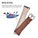 For Fitbit Ionic Band Breathable Genuine Leather Band Strap Replacement Accessories Wristband for Fitbit Ionic Women Men By CAGOS (Small, Dark Brown)
