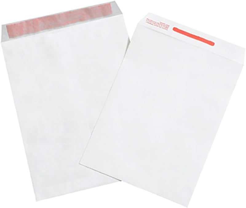 RetailSource E131001TT1 Tamper Evident Tyvek Envelopes, 13" x 10" x 1", White