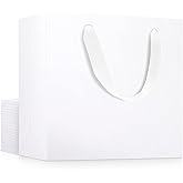 EUSOAR White Paper Bags, Small 20pcs 8.6" x3.9'' x7'' Kraft Handle Paper Boutique Gift Wrap Favor Bag with Handles Bulk, Grocery Shopping Retail Wrap Paper Bags for Business, Birthday Party, Wedding