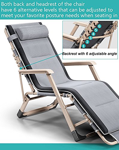 image for Huihuiyang Lounge Chair Recliner Couch Portable Folding Chaise Bed 180