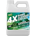 4X Pond Cleaner - Reduces Muck & Sludge for a Clean, Natural Look - Super Concentrated Lake and Water Feature Enzymes Treats Up to 1 Acre, Pair with Dye - Safe for Fish and Wildlife (32 oz)