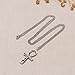 Karseer Ankh Necklace Antique Silver Egyptian Cross Black CZ Crystals Pendant Long Necklace Jewelry Gift for Men Women, 28