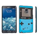 DuroCase Samsung Galaxy Note Edge SM-N915 One-Piece Snap On Hard Case Black - (Gameboy Blue)