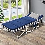 ROBDAE Folding Camping Bed Folding Camping Cot Ten Foot Bed Office Nap Bed with Plush Pad for Indoor Office Balcony Beach Outdoor Camping Bed