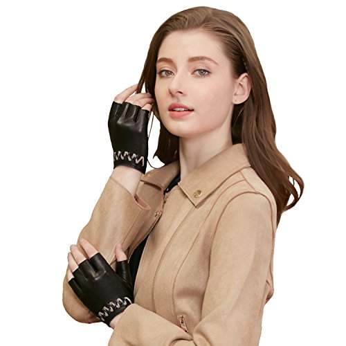 GSG 10% OFF Trendy Weave Pattern Ladies Fingerless Gloves Dance Half Finger Womens Driving Gloves Cycling Party Prom Show