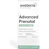 Ovaterra Advanced Prenatal Vitamins for Women with 550mg Choline, Methylfolate, Chelated Iron & 24 Nutrients 168 Capsules - 28 Day Supply