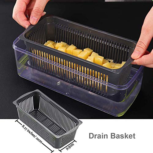 ear&ear Gemüseschneider 8-in-1-Mandolinen-Kartoffelschneider, Obst- und Gemüseschneider Zwiebel-Käseschneider, Küchengeräte mit Lebensmittelqualität Multifunktions-Lebensmittelhacker