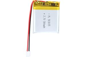 AKZYTUE 3.7V 500mAh 503035 Lipo Battery Rechargeable Lithium Polymer ion Battery Pack with PH 2.0mm JST Connector
