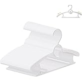 50 Pack Baby Hangers, 11"-14" Adjustable Infant Hanger, Non-Slip Kids Hanger, Space Saving Plastic Hangers for Girl Boy Toddler Kids Child (White)
