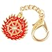 Fengshui Magic Fire Flaming Wheel Keychain Amulet Hanging Charm Anti Negative+ Free Red String Bracelet Sku:W1095
