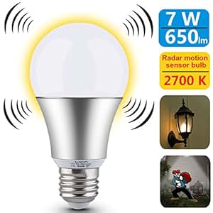 Motion Sensor Light Bulb 7W Smart Bulb Radar Dusk to Dawn LED Motion