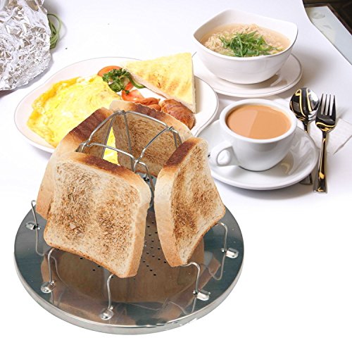 Buy Stainless Steel Camping Stove Toaster 4 Slice Folding Bread Toaster First Choice for