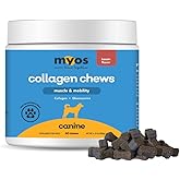 MYOS Canine Muscle &amp; Mobility Chews - Dog Joint Supplement - 60 Count | Collagen &amp; Glucosamine for Dogs, Bacon Flavor, Muscle, Bone &amp; Joint Support
