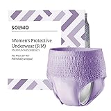 Amazon Brand - Solimo Incontinence Underwear for Women Trial Pack, Maximum Absorbency, Small/Medium, 2 Count